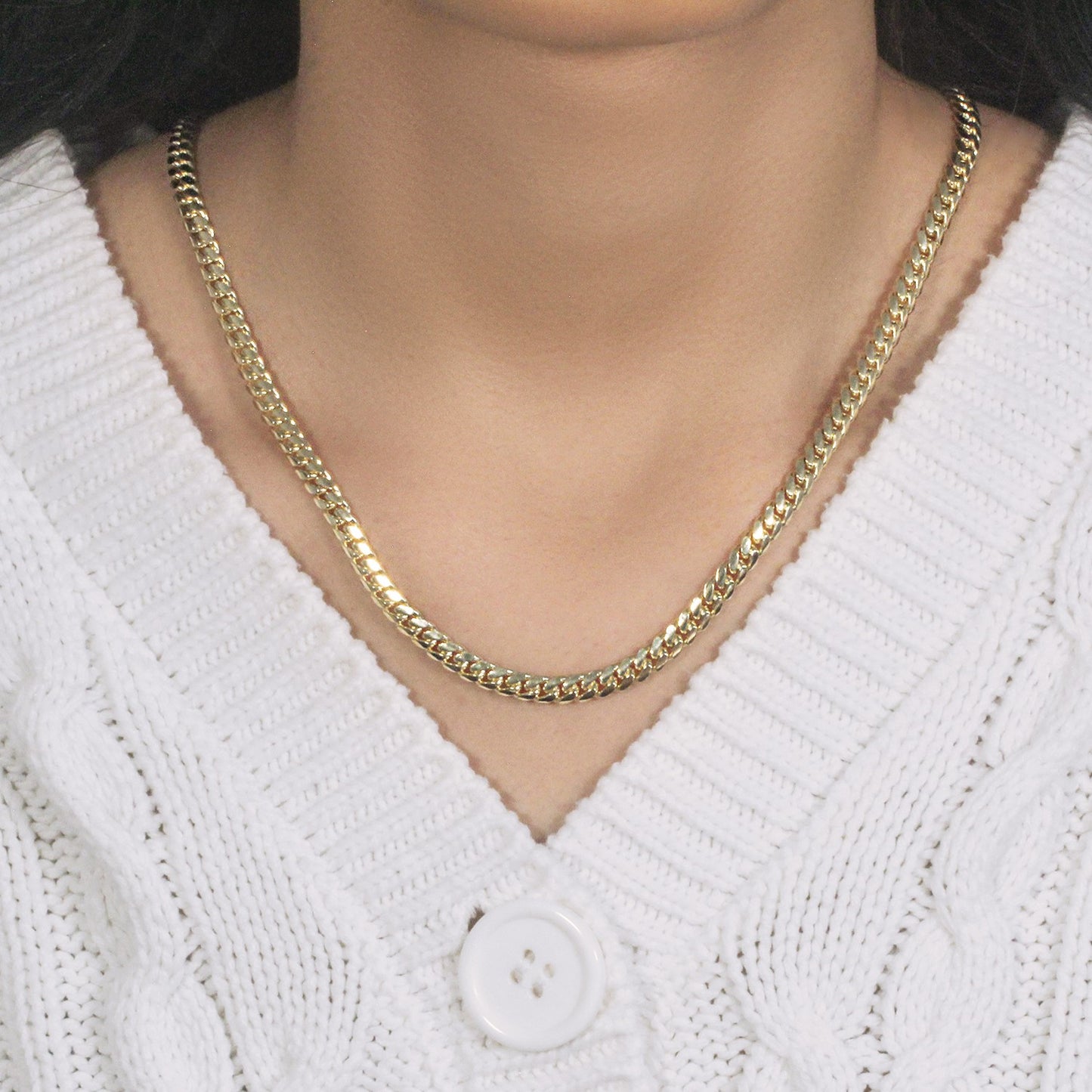 10K Yellow Gold Classic Solid Miami Cuban Chain Necklace (4.90mm) – True Pure Gold