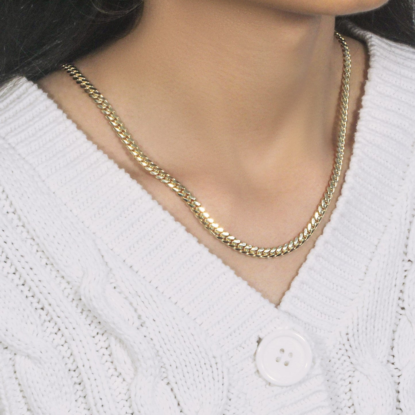 10K Yellow Gold Classic Solid Miami Cuban Chain Necklace (4.90mm) – True Pure Gold