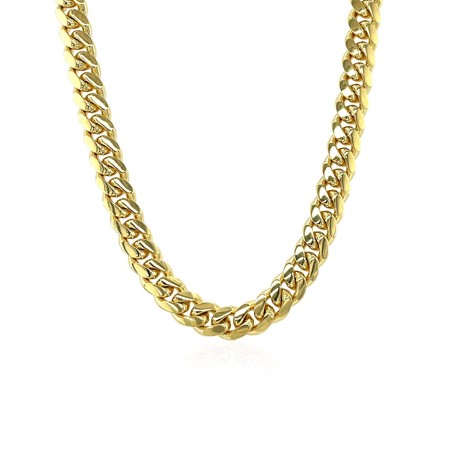 10K Yellow Gold Classic Solid Miami Cuban Chain Necklace (4.90mm) – True Pure Gold