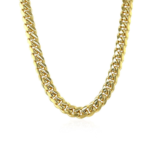 10K Yellow Gold Classic Solid Miami Cuban Chain Necklace (4.90mm) – True Pure Gold