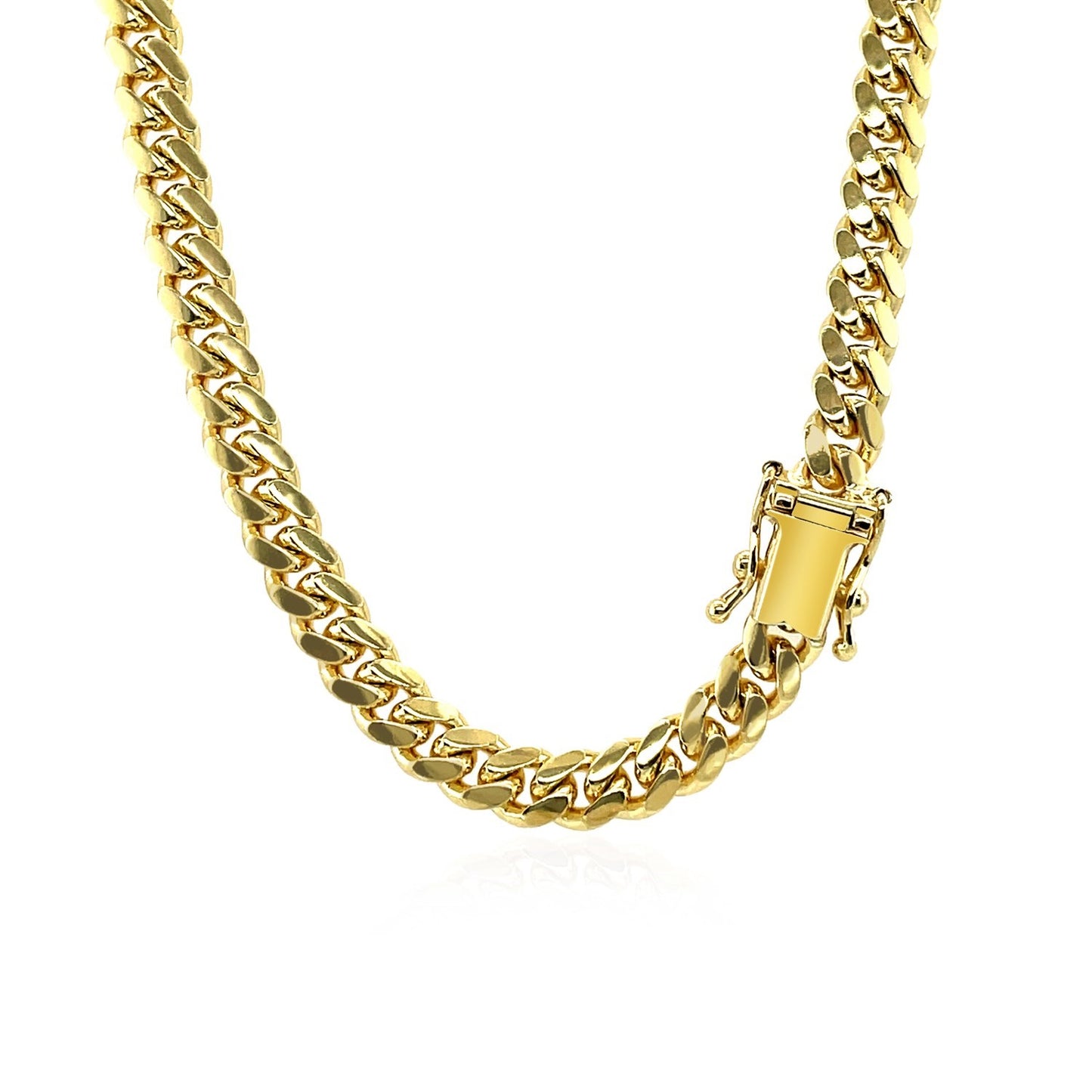 10K Yellow Gold Classic Solid Miami Cuban Chain Necklace (4.90mm) – True Pure Gold