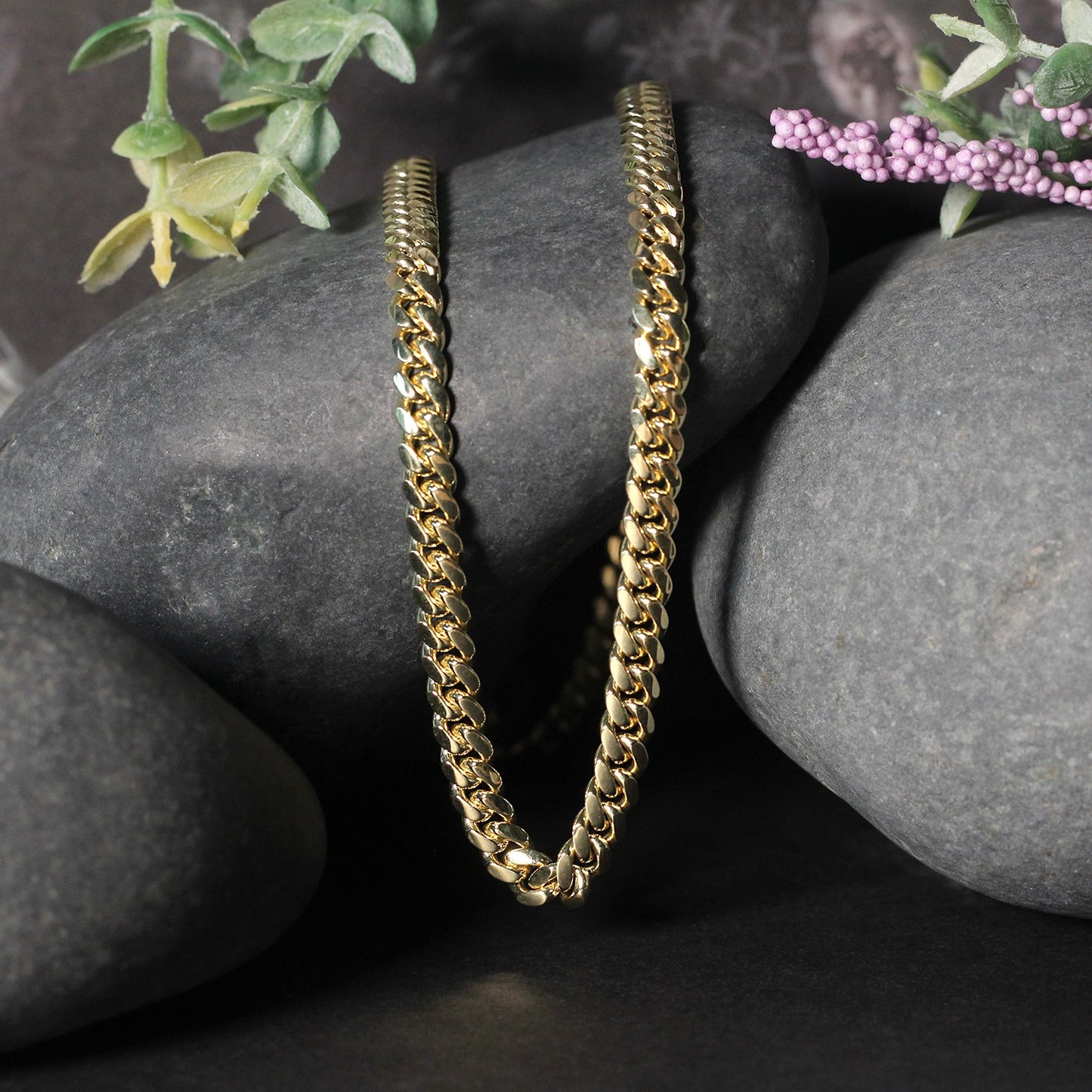 10K Yellow Gold Classic Solid Miami Cuban Chain Necklace (4.90mm) – True Pure Gold