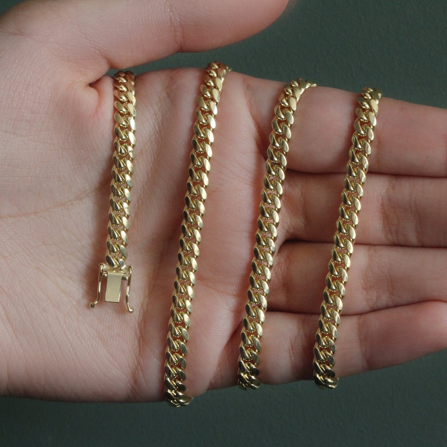 10K Yellow Gold Classic Solid Miami Cuban Chain Necklace (4.90mm) – True Pure Gold