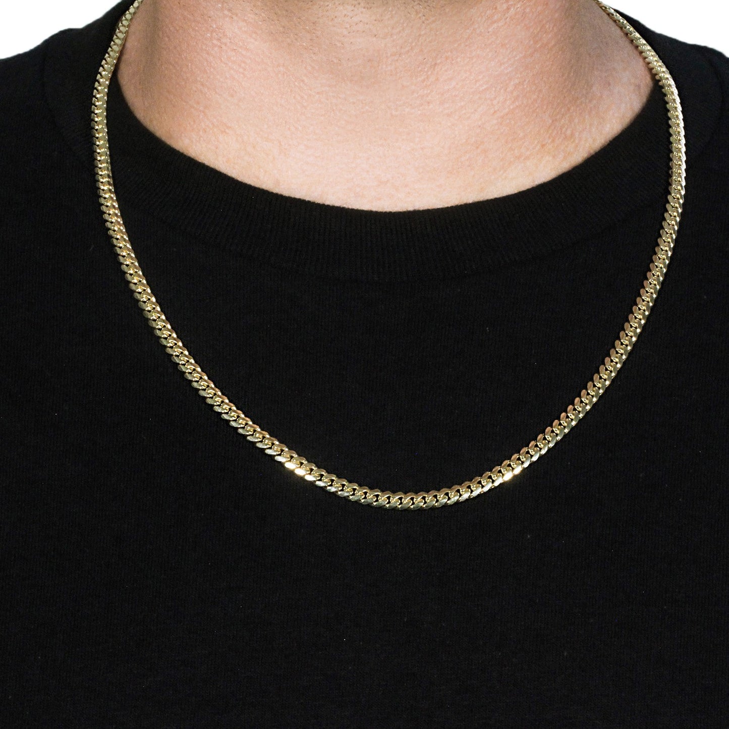 10K Yellow Gold Classic Solid Miami Cuban Chain Necklace (4.90mm) – True Pure Gold