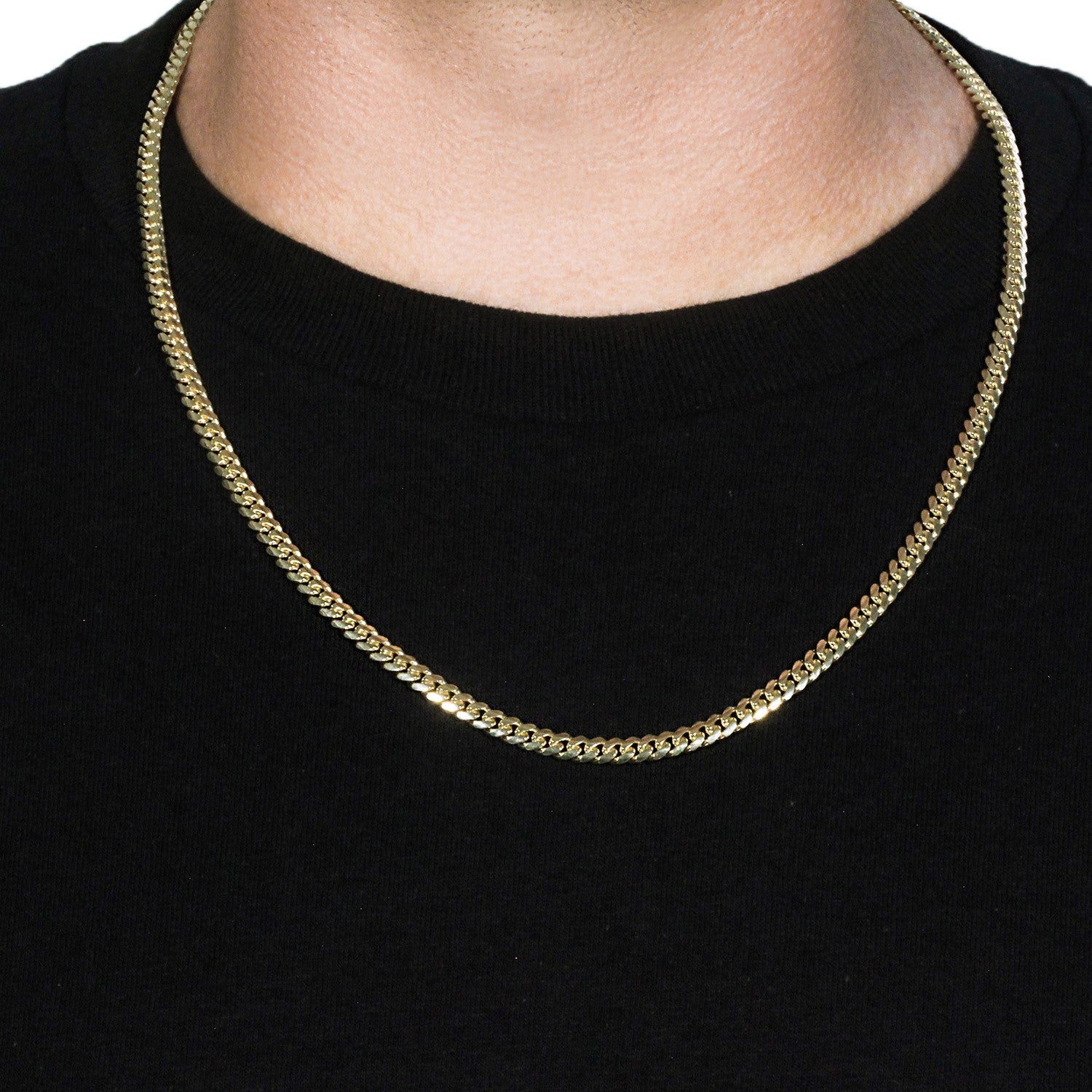10K Yellow Gold Classic Solid Miami Cuban Chain Necklace (4.90mm) – True Pure Gold