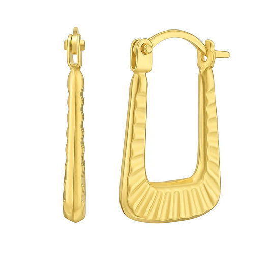 14K Yellow Gold Back-to-Back Hoop Earrings 12 mm