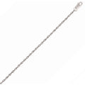 14K White Gold Machine Rope Chain Necklace (1.10mm)