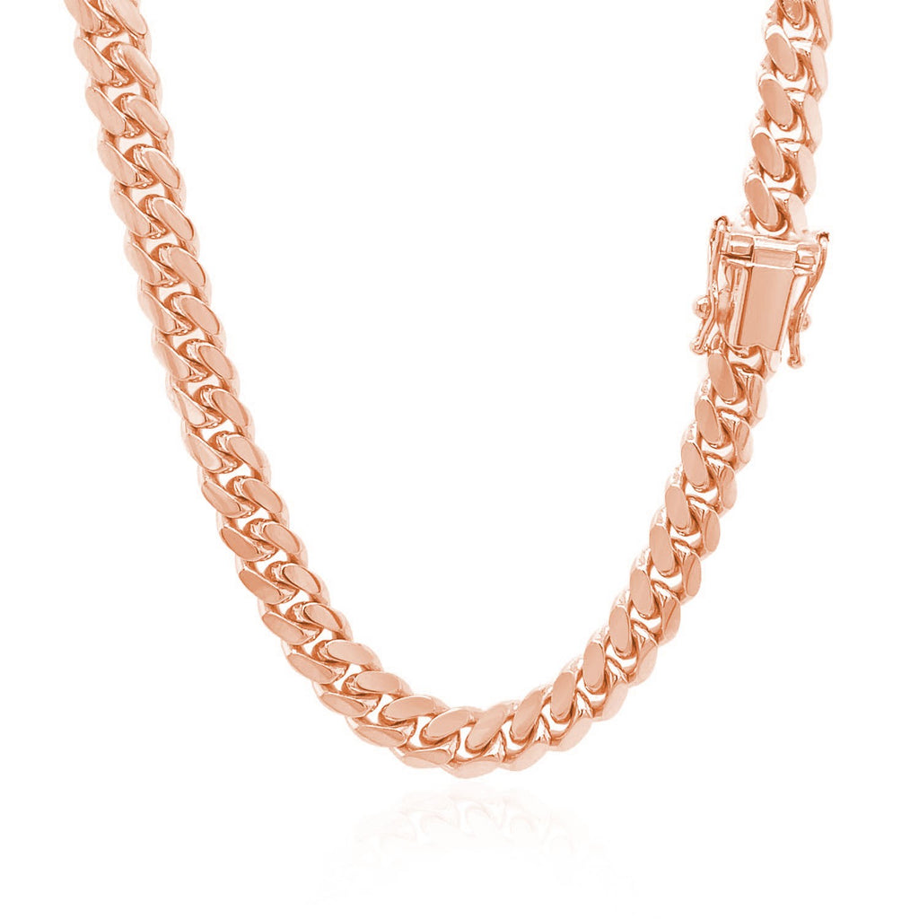 14K Rose Gold Classic Solid Miami Cuban Chain (6.10mm)