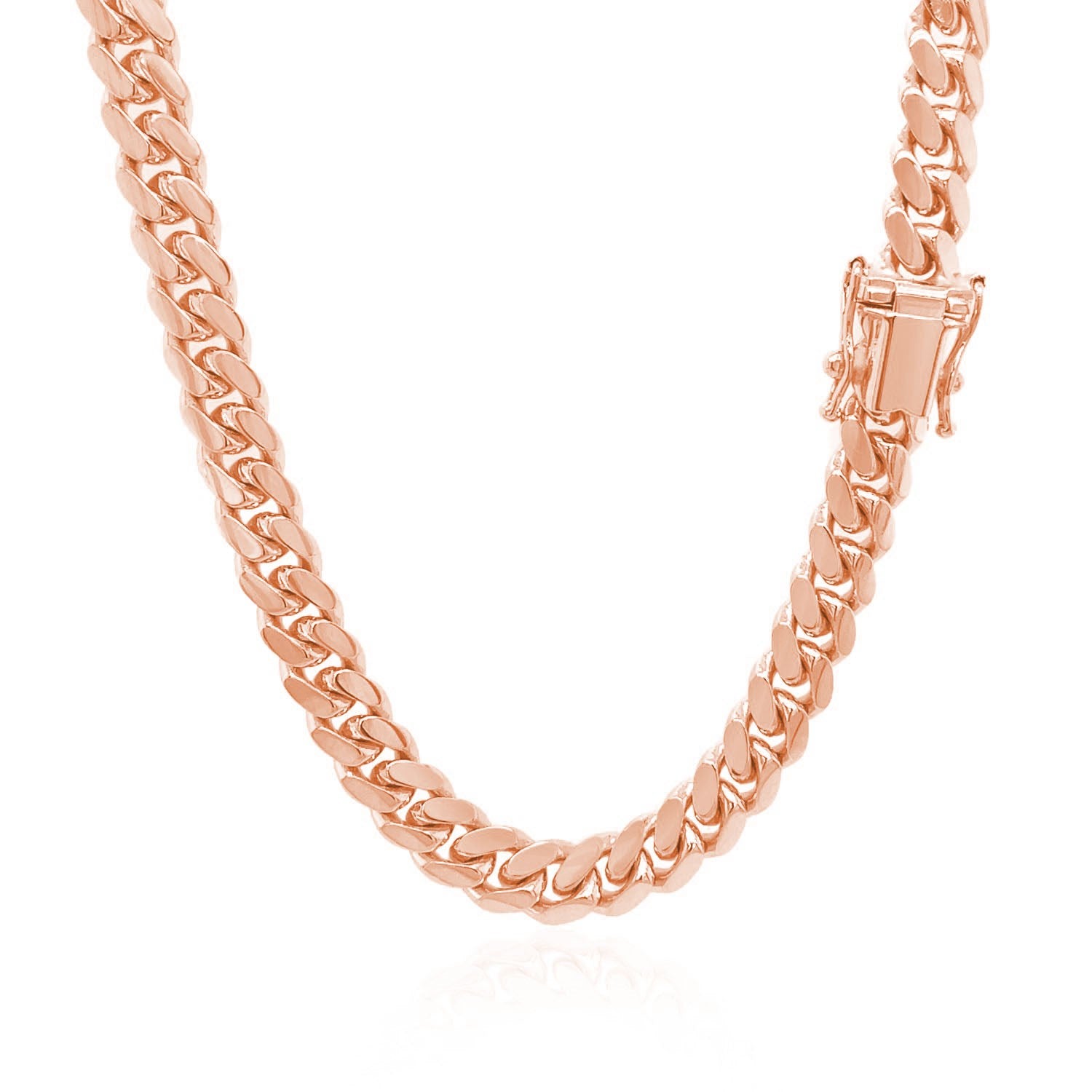 14K Rose Gold Classic Solid Miami Cuban Chain (6.10mm)