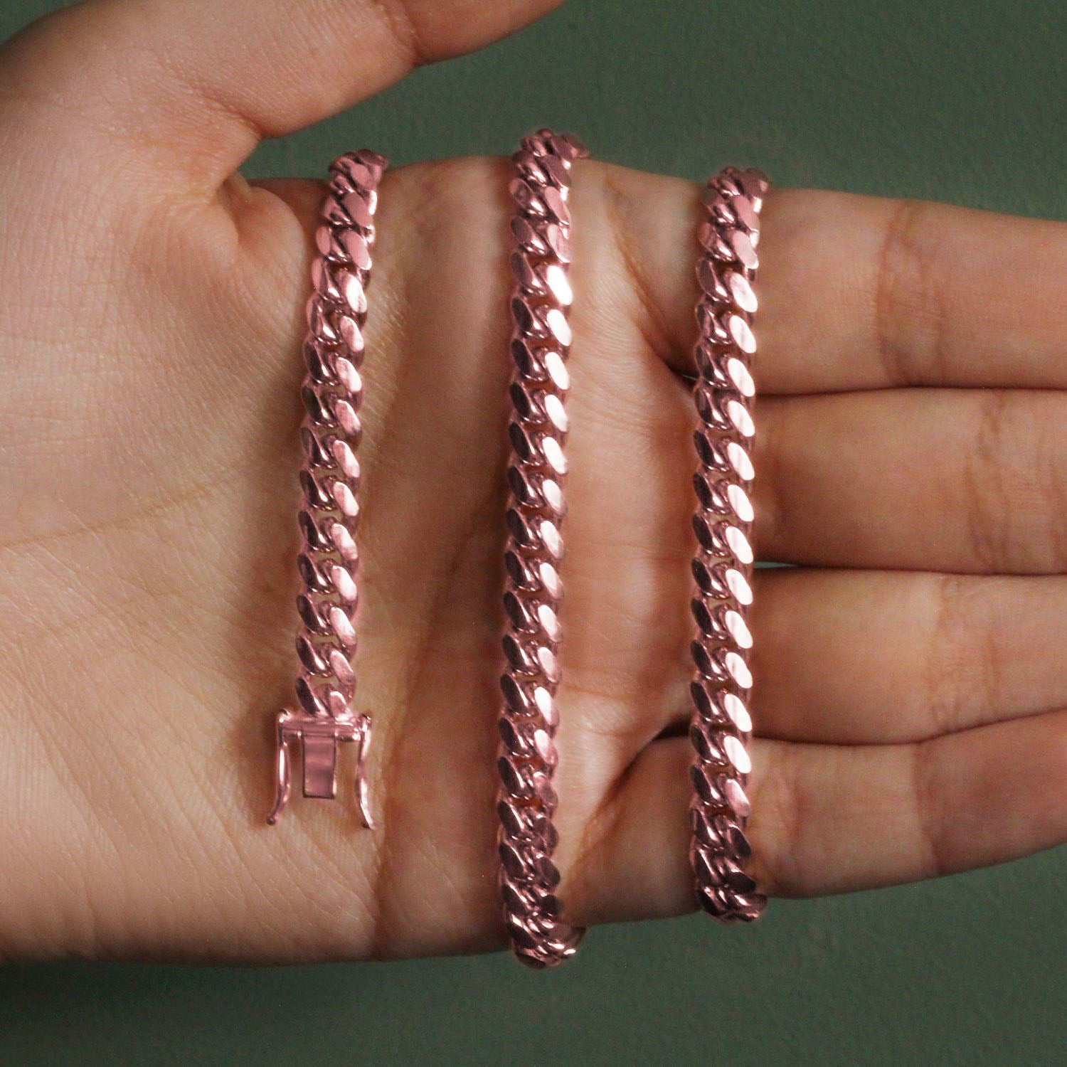 14K Rose Gold Classic Solid Miami Cuban Chain (6.10mm)