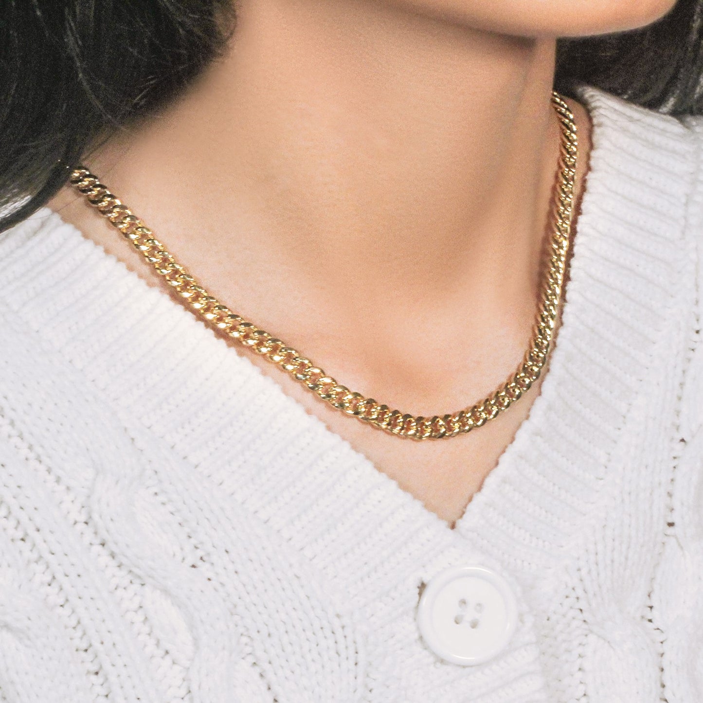 10K Yellow Gold Semi Solid Miami Cuban Chain Necklace (6.10mm) – True Pure Gold