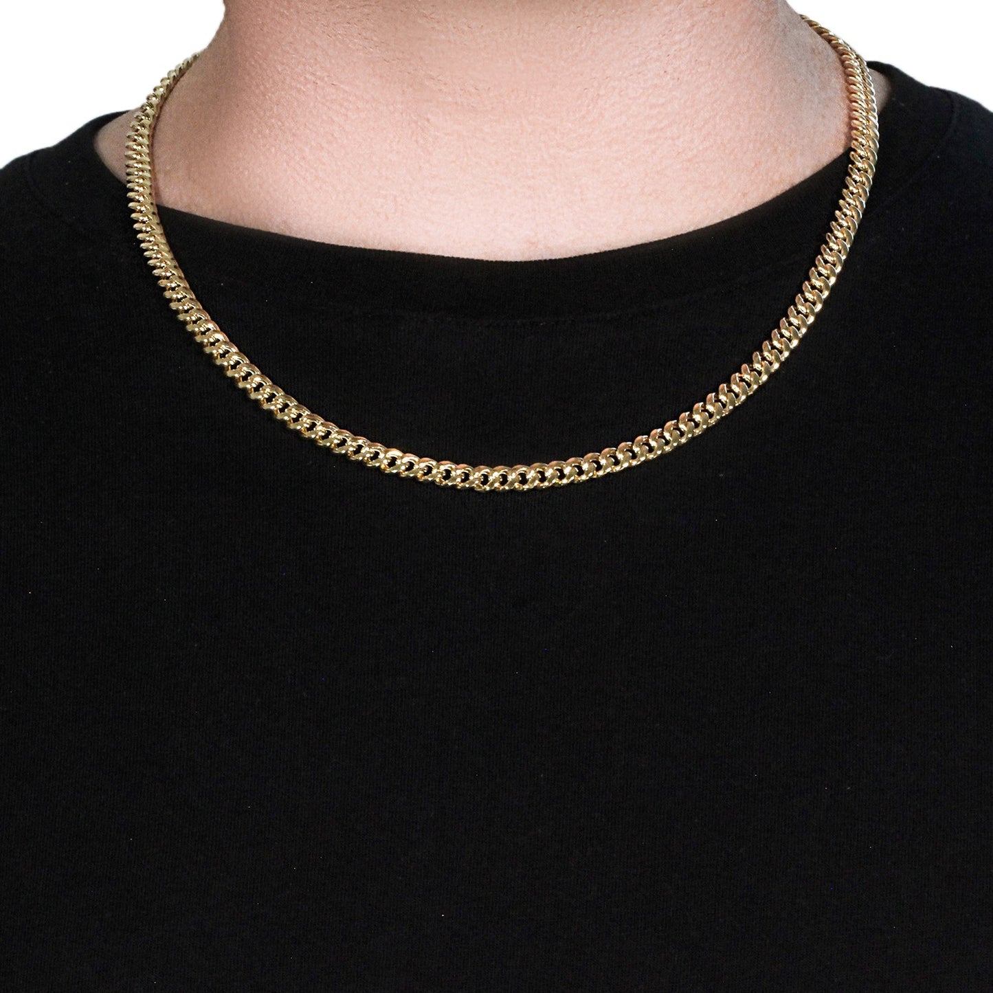 10K Yellow Gold Semi Solid Miami Cuban Chain Necklace (6.10mm) – True Pure Gold