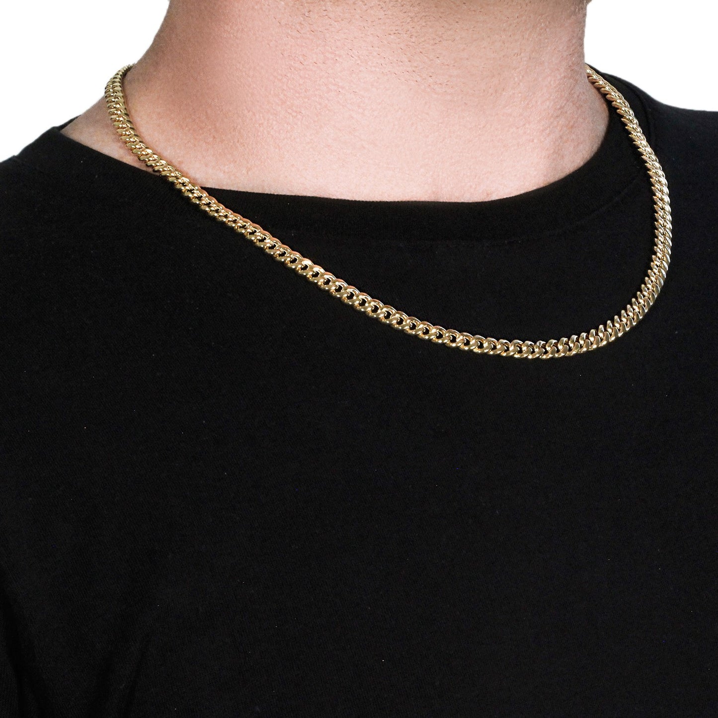 10K Yellow Gold Semi Solid Miami Cuban Chain Necklace (6.10mm) – True Pure Gold