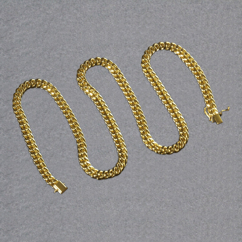 10K Yellow Gold Semi Solid Miami Cuban Chain Necklace (6.10mm) – True Pure Gold
