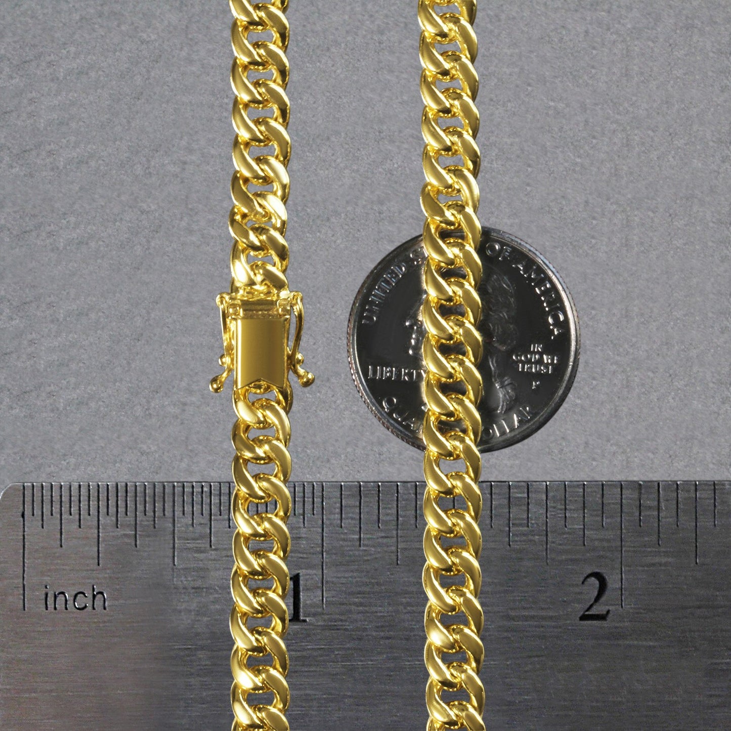 10K Yellow Gold Semi Solid Miami Cuban Chain Necklace (6.10mm) – True Pure Gold