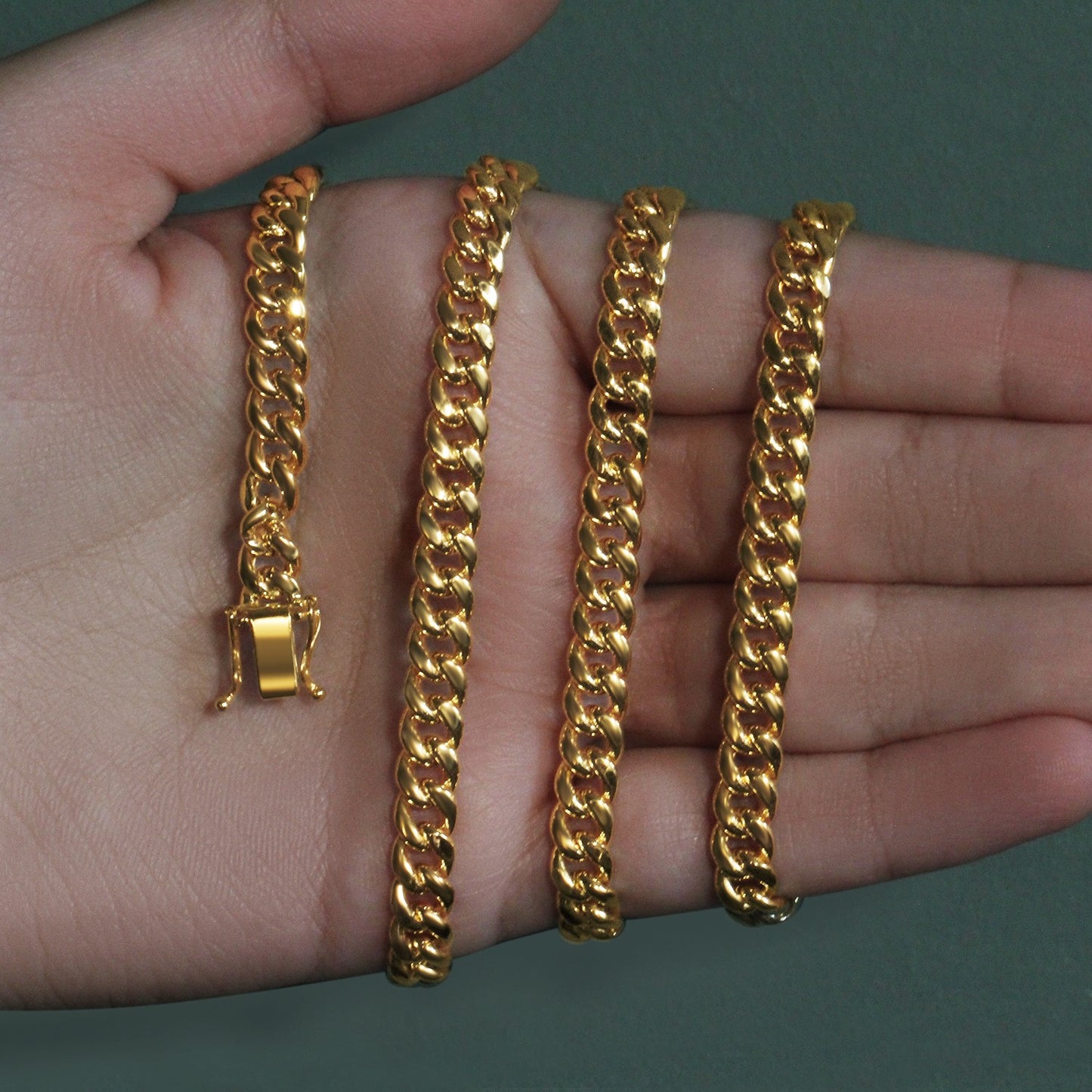10K Yellow Gold Semi Solid Miami Cuban Chain Necklace (6.10mm) – True Pure Gold