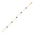 14K Yellow Gold Blue Sapphire Chain Bracelet