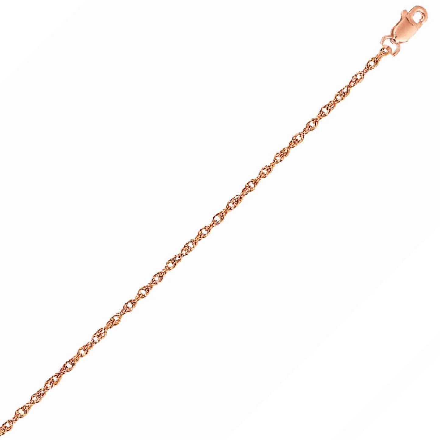14K Rose Gold Machine Rope Chain (1.10mm)