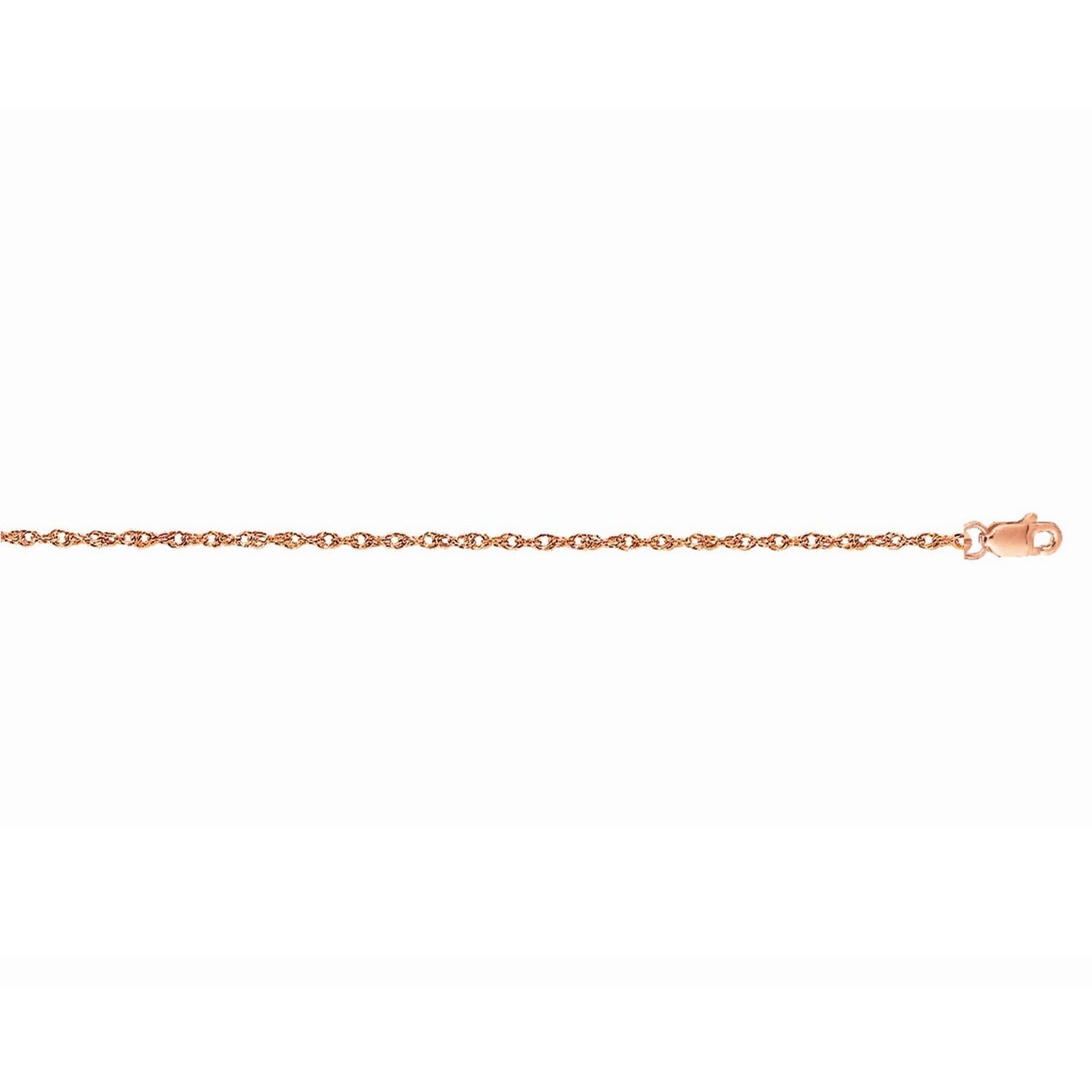 14K Rose Gold Machine Rope Chain (1.10mm)