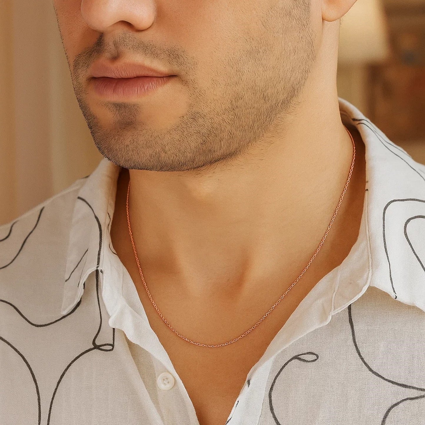 14K Rose Gold Machine Rope Chain (1.10mm)