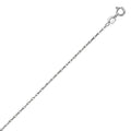 14K White Gold Machine Rope Chain (0.85mm)