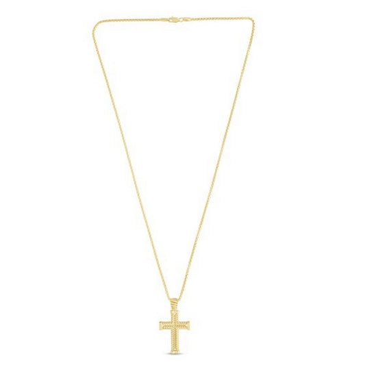 14K Yellow Gold Polished Cross Pendant