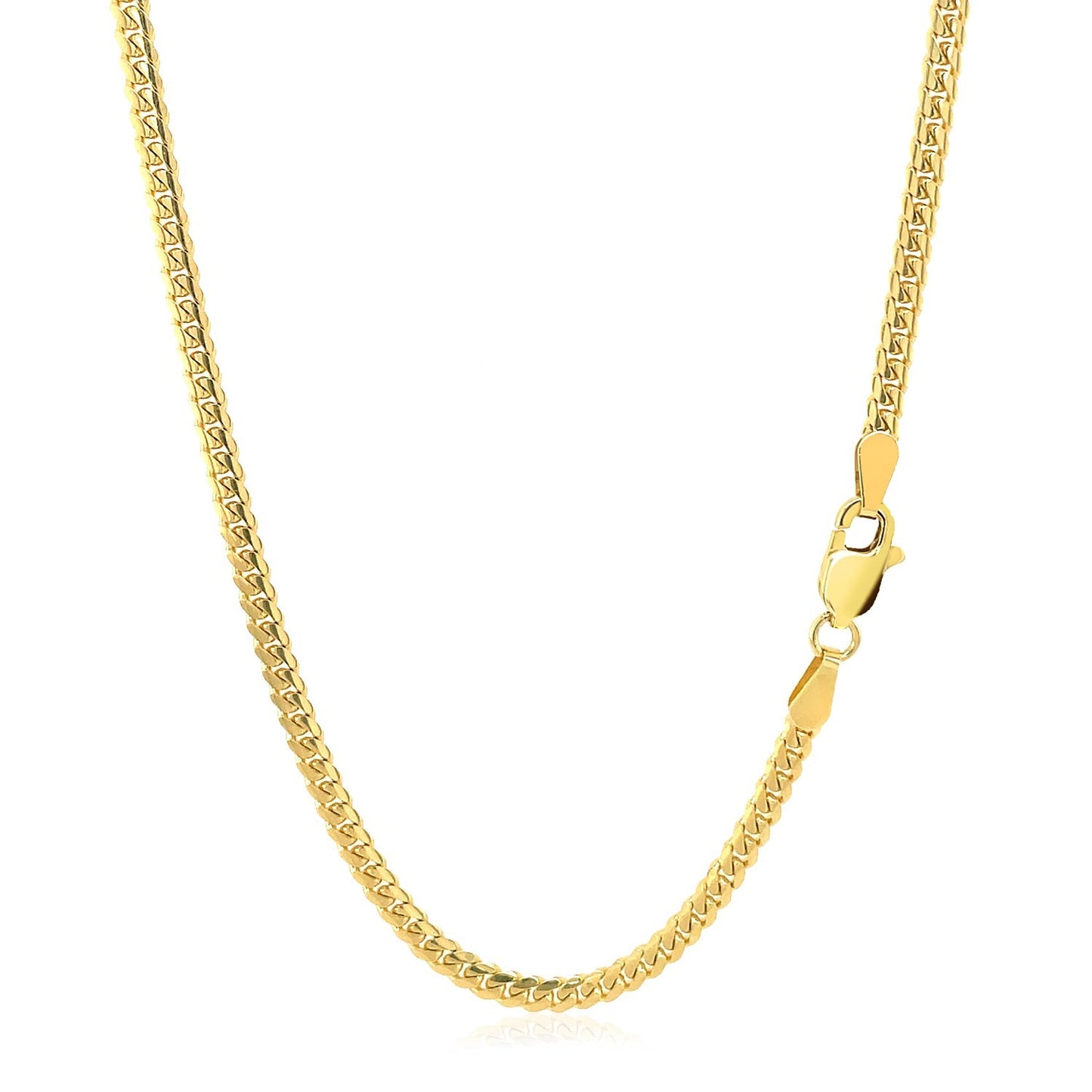 10K Yellow Gold Classic Solid Miami Cuban Chain Necklace (2.60mm) – True Pure Gold