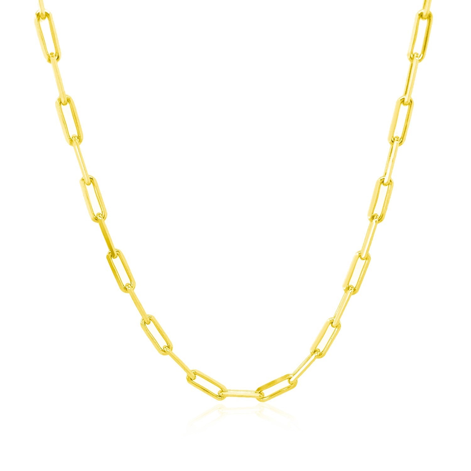 10K Yellow Gold Paperclip Chain 2.50mm | Solid Gold, Lobster Clasp