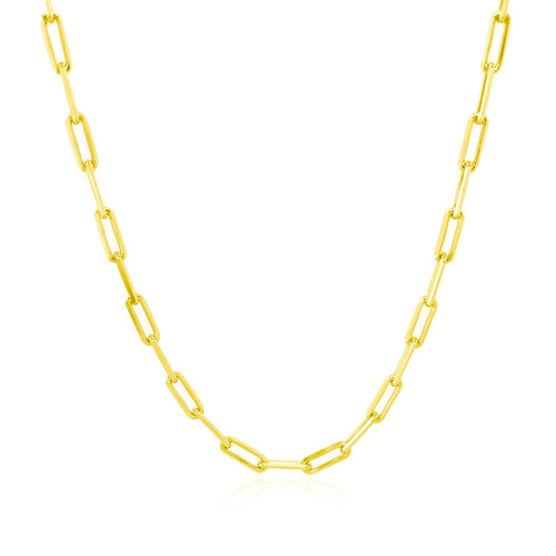 10K Yellow Gold Paperclip Chain 2.50mm | Solid Gold, Lobster Clasp