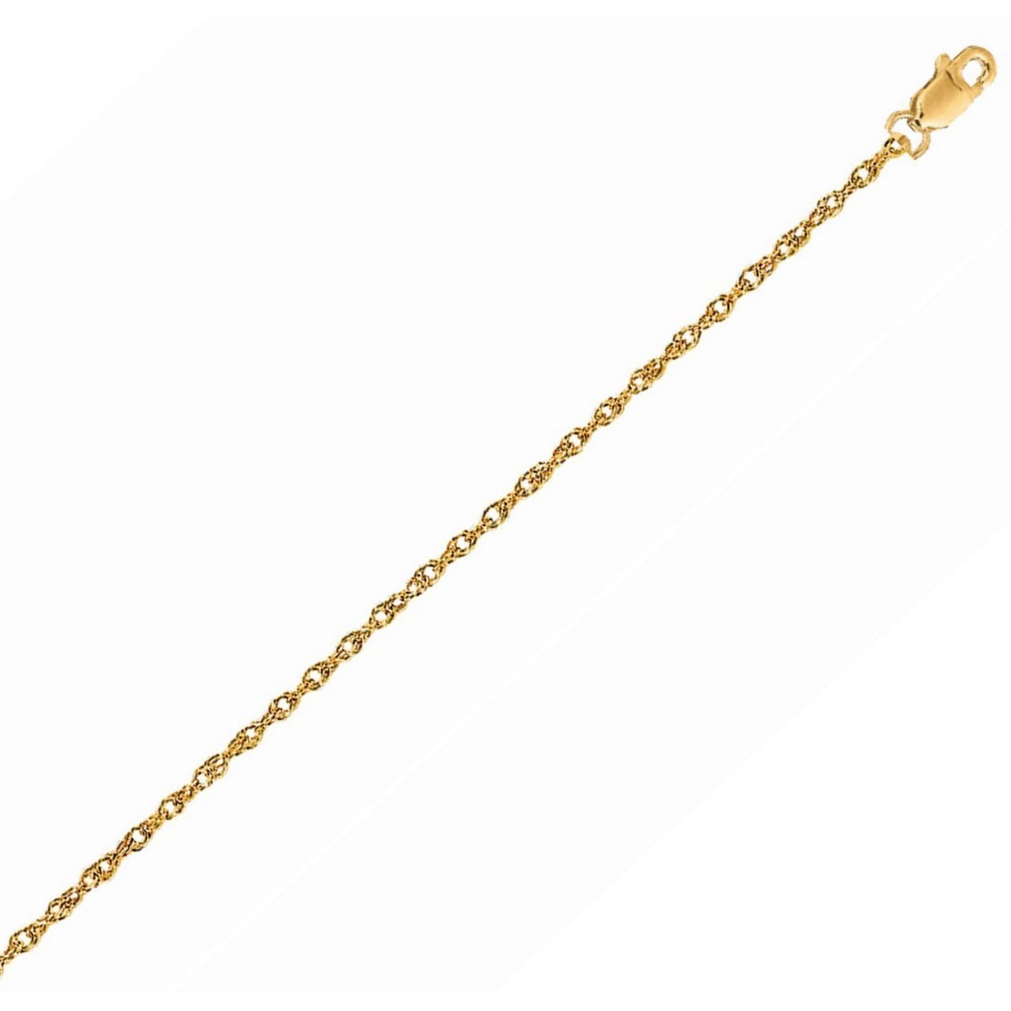 14K Yellow Gold Machine Rope Chain (1.10mm)