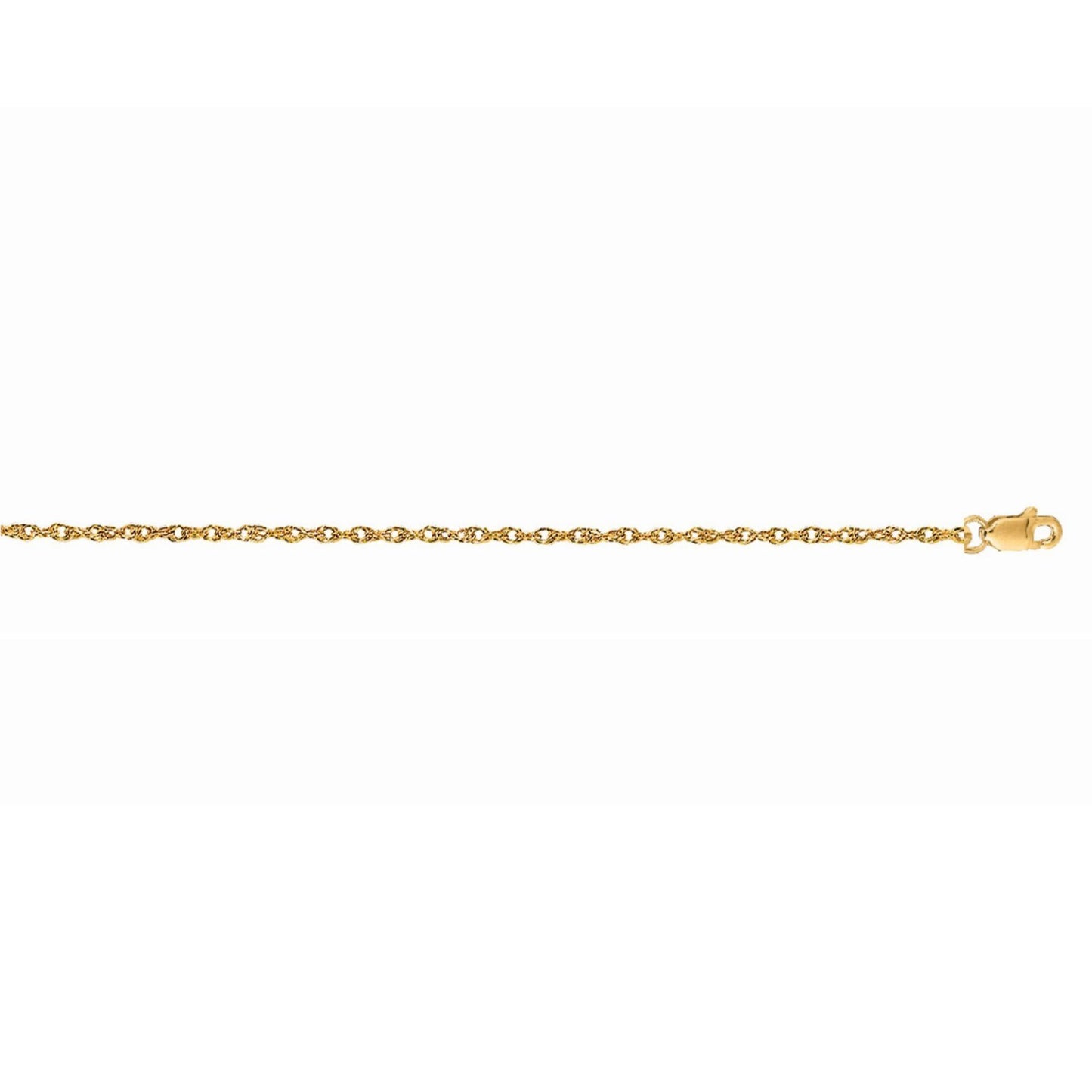 14K Yellow Gold Machine Rope Chain (1.10mm)