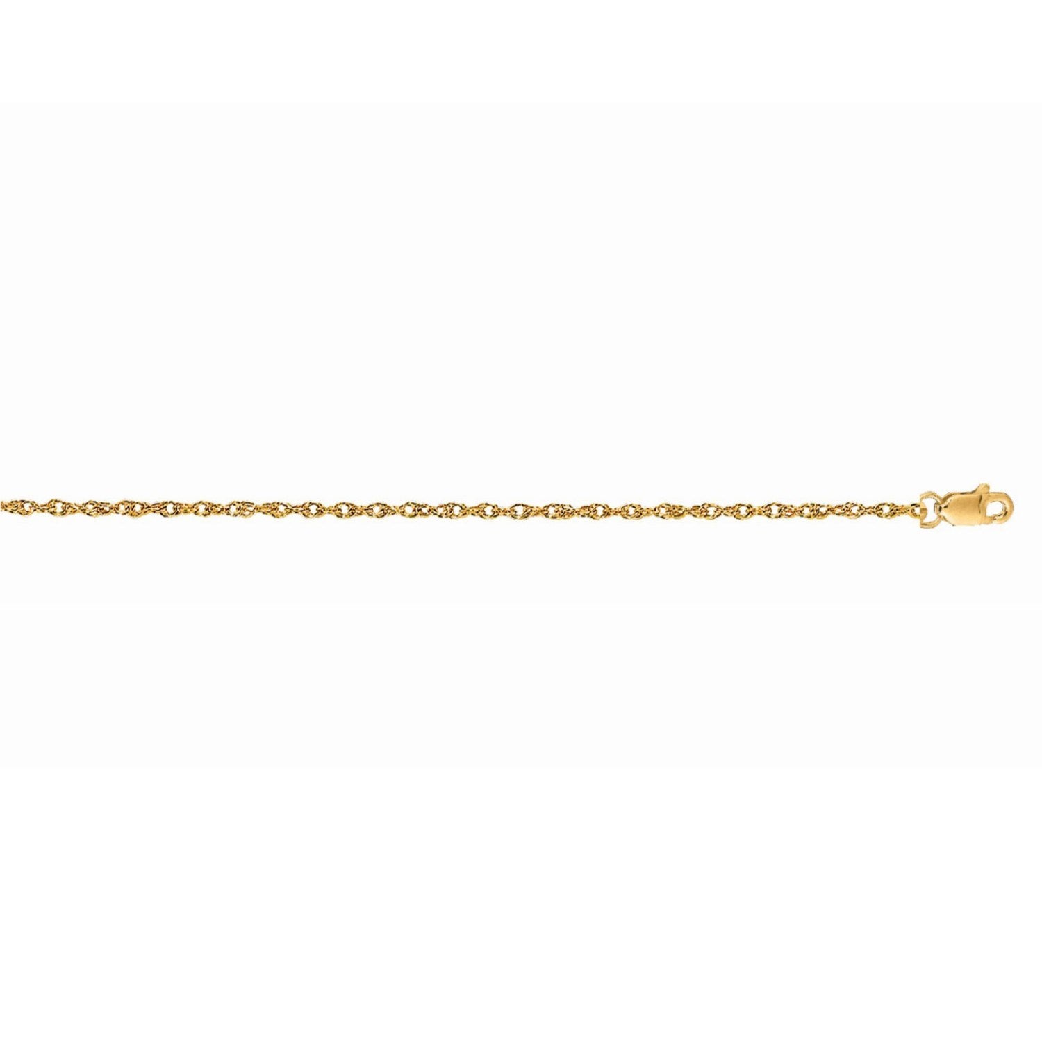 14K Yellow Gold Machine Rope Chain (1.10mm)
