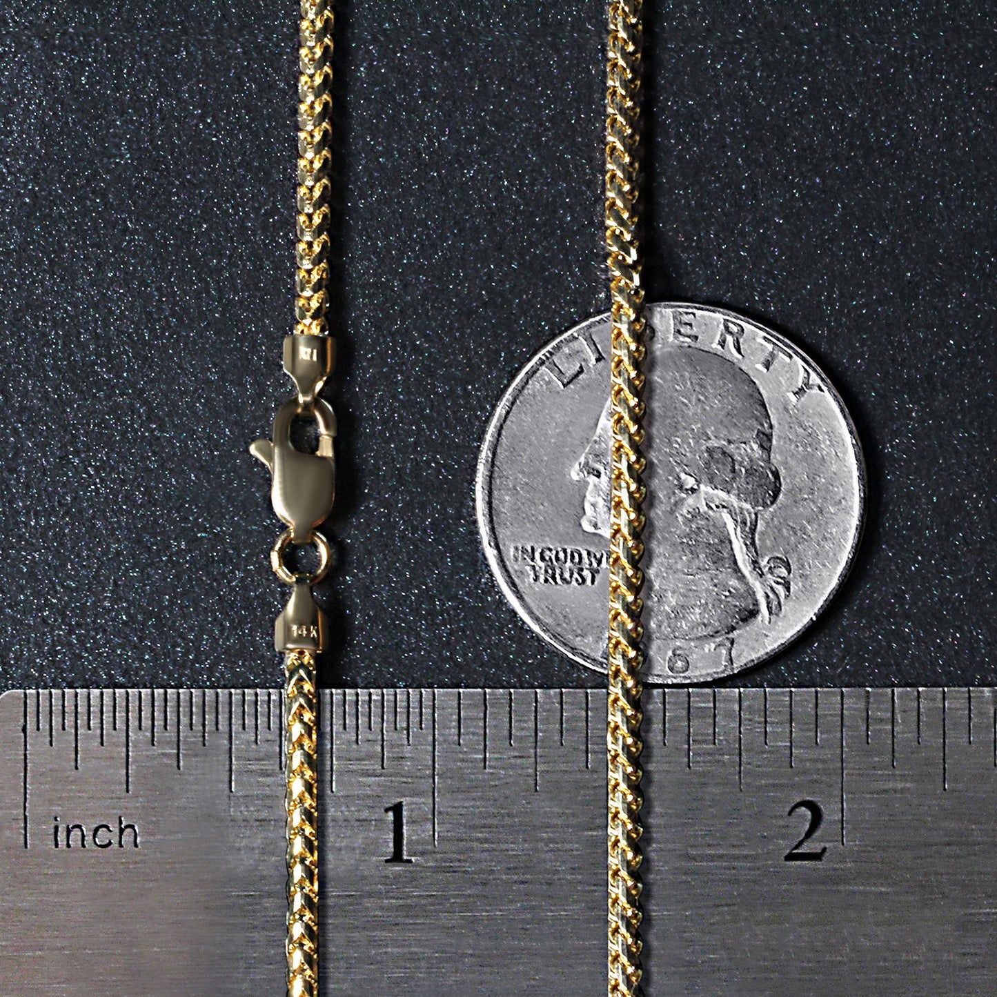 14k Yellow Solid Gold Diamond Cut Round Franco Chain (2.20 mm)