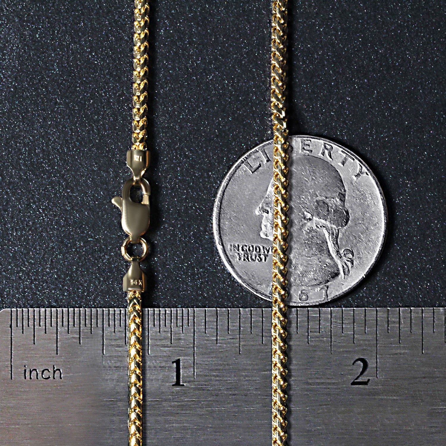 14K Yellow Gold Solid Diamond Cut Round Franco Chain Necklace (2.20mm)