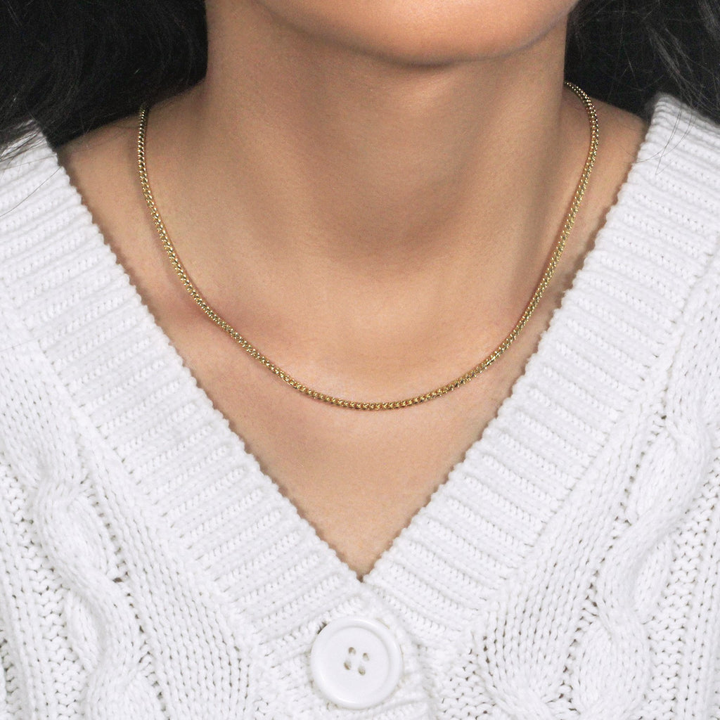 14K Yellow Gold Solid Diamond Cut Round Franco Chain Necklace (2.20mm)
