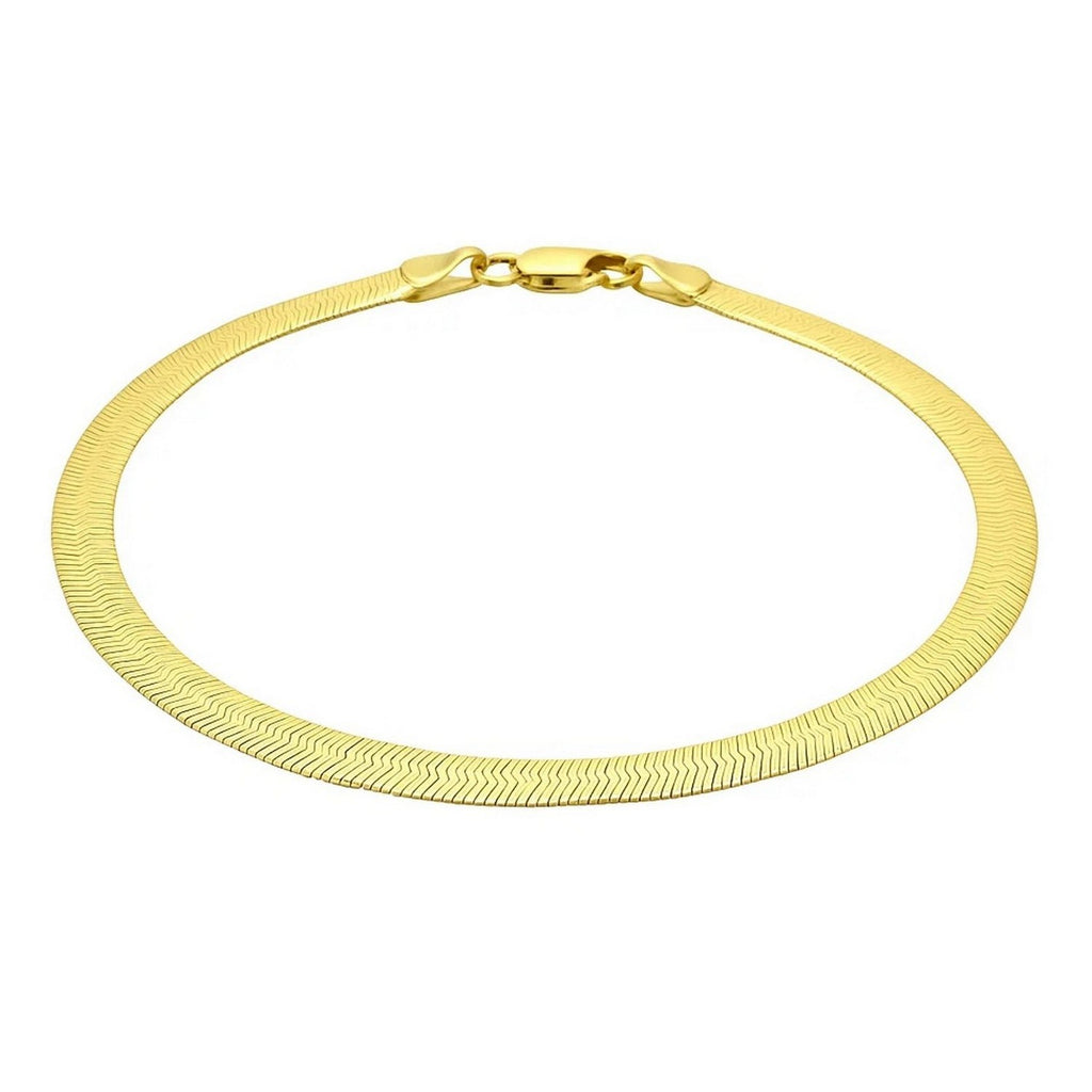 14K Yellow Gold Super Flex Herringbone Bracelet 3.80mm | Solid Gold
