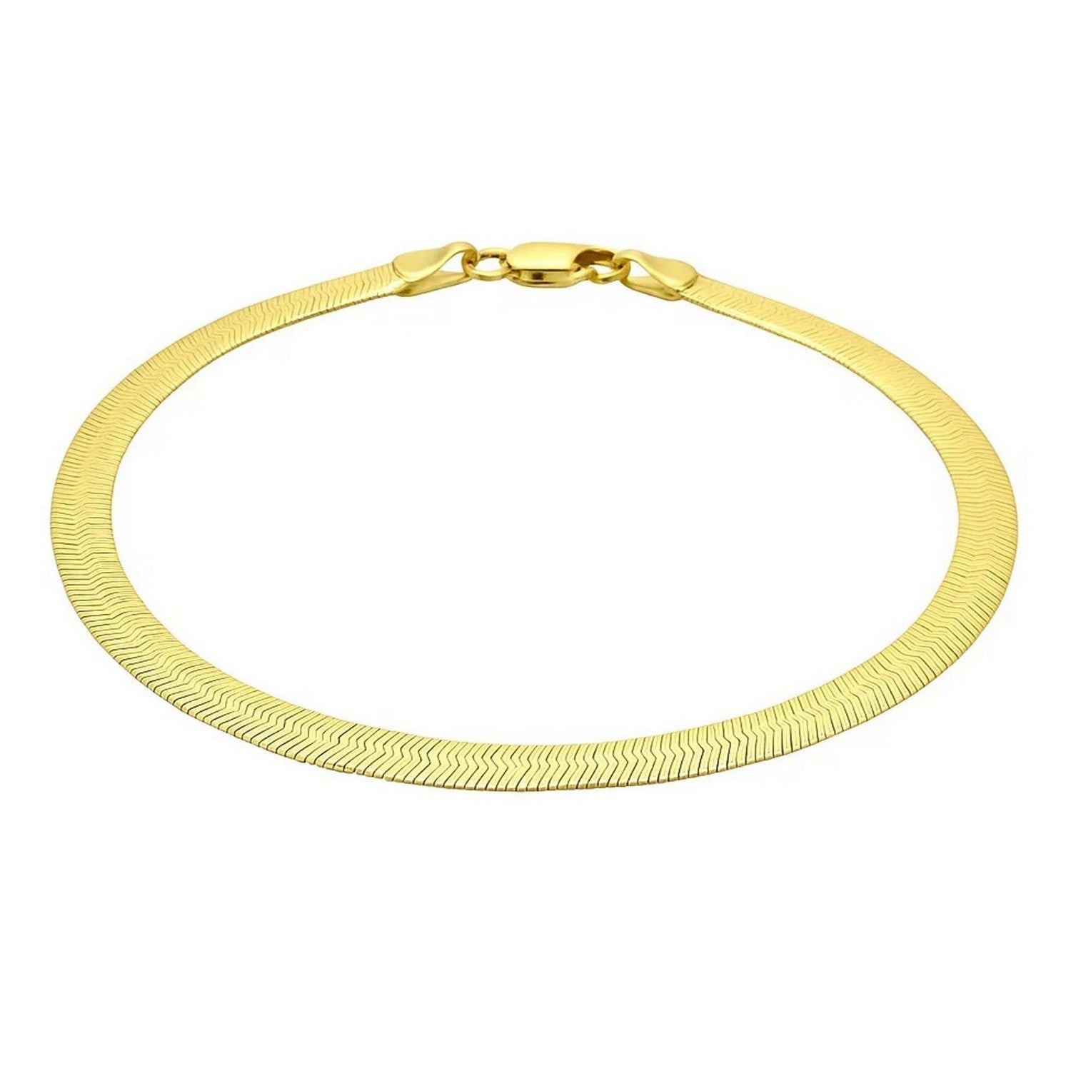 14K Yellow Gold Super Flex Herringbone Bracelet 3.80mm | Solid Gold