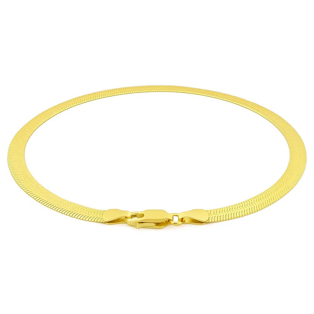 14K Yellow Gold Super Flex Herringbone Bracelet 3.80mm | Solid Gold