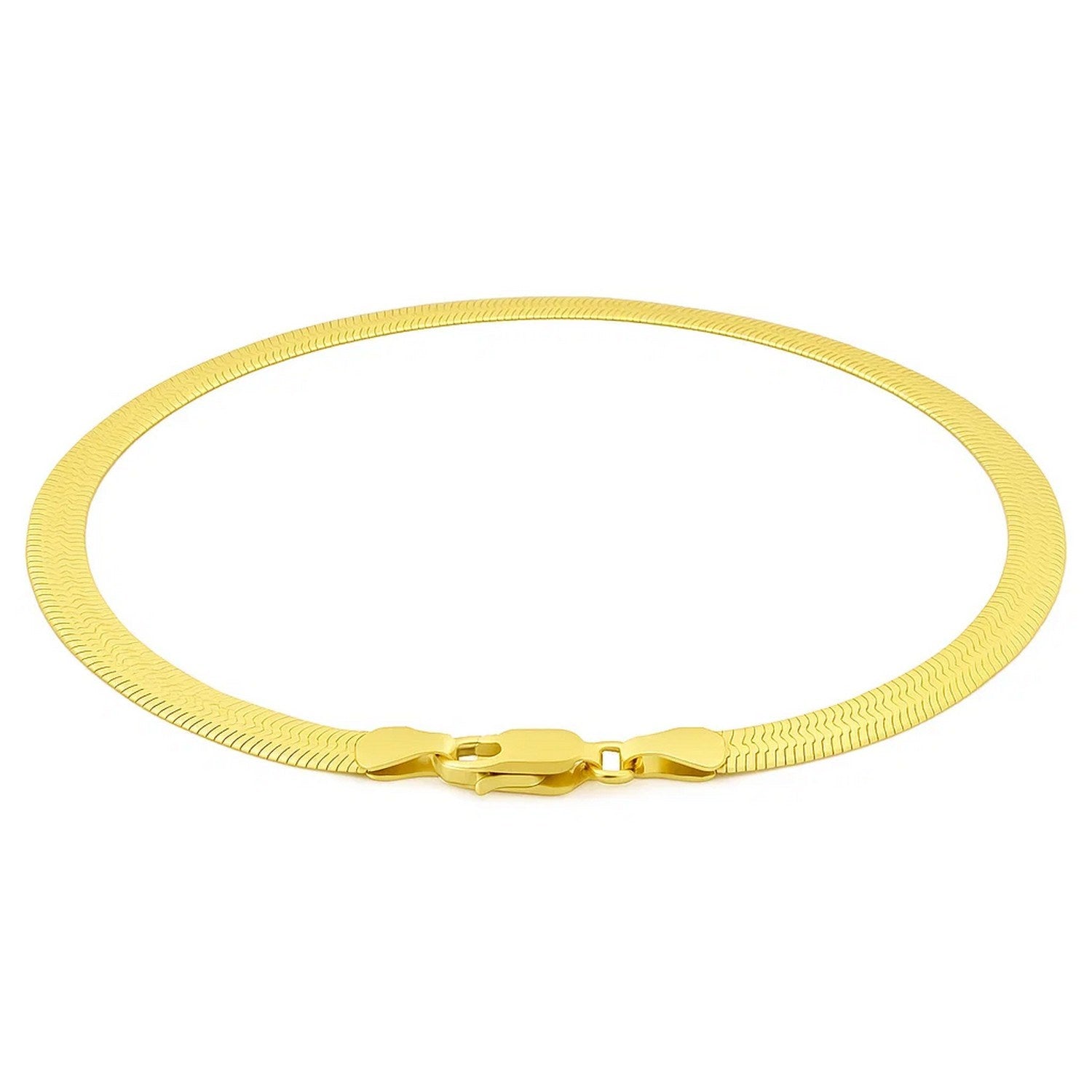 14K Yellow Gold Super Flex Herringbone Bracelet 3.80mm | Solid Gold