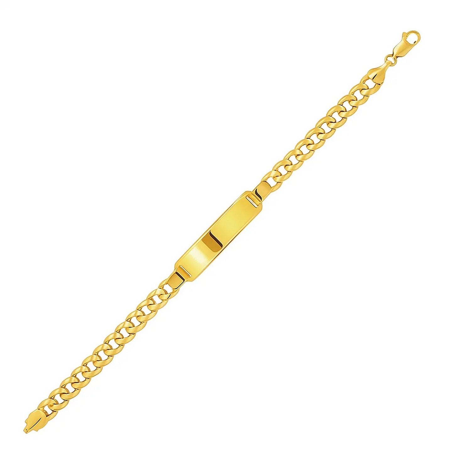 14K Yellow Gold Men's ID Cuban Chain Bracelet (8.00mm) – True Pure Gold