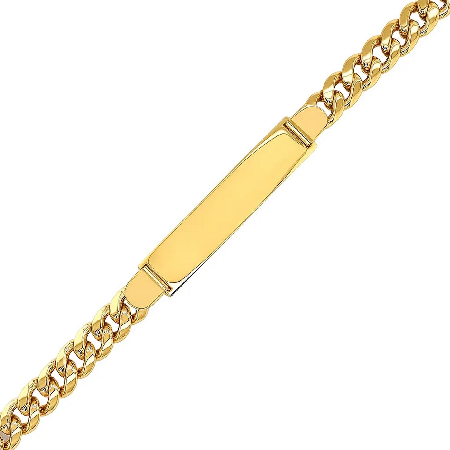 14K Yellow Gold Men's ID Cuban Chain Bracelet (8.00mm) – True Pure Gold