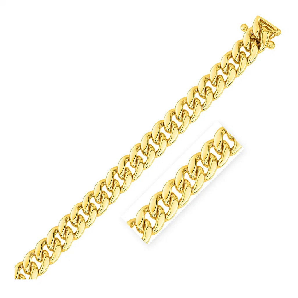 14K Yellow Gold Classic Miami Cuban Bracelet (10.10mm) – True Pure Gold