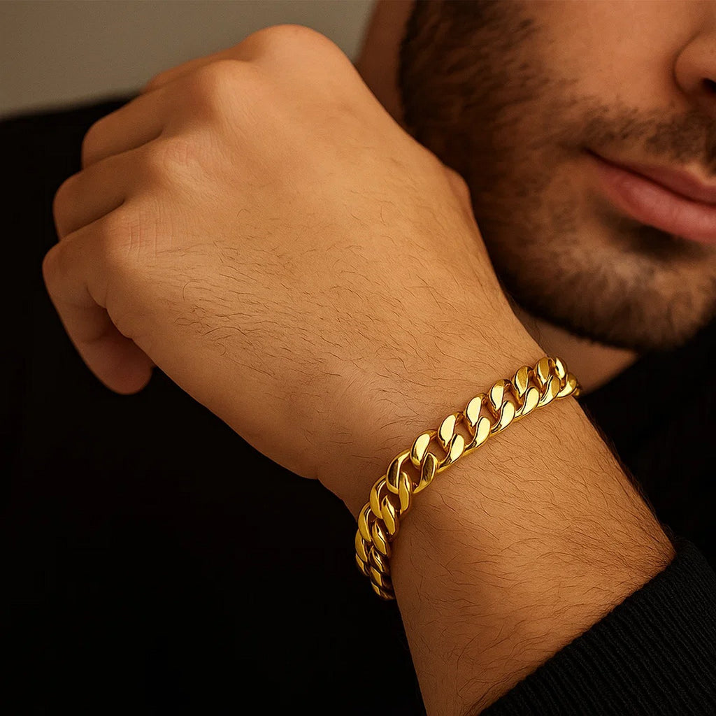14K Yellow Gold Classic Miami Cuban Bracelet (10.10mm) – True Pure Gold