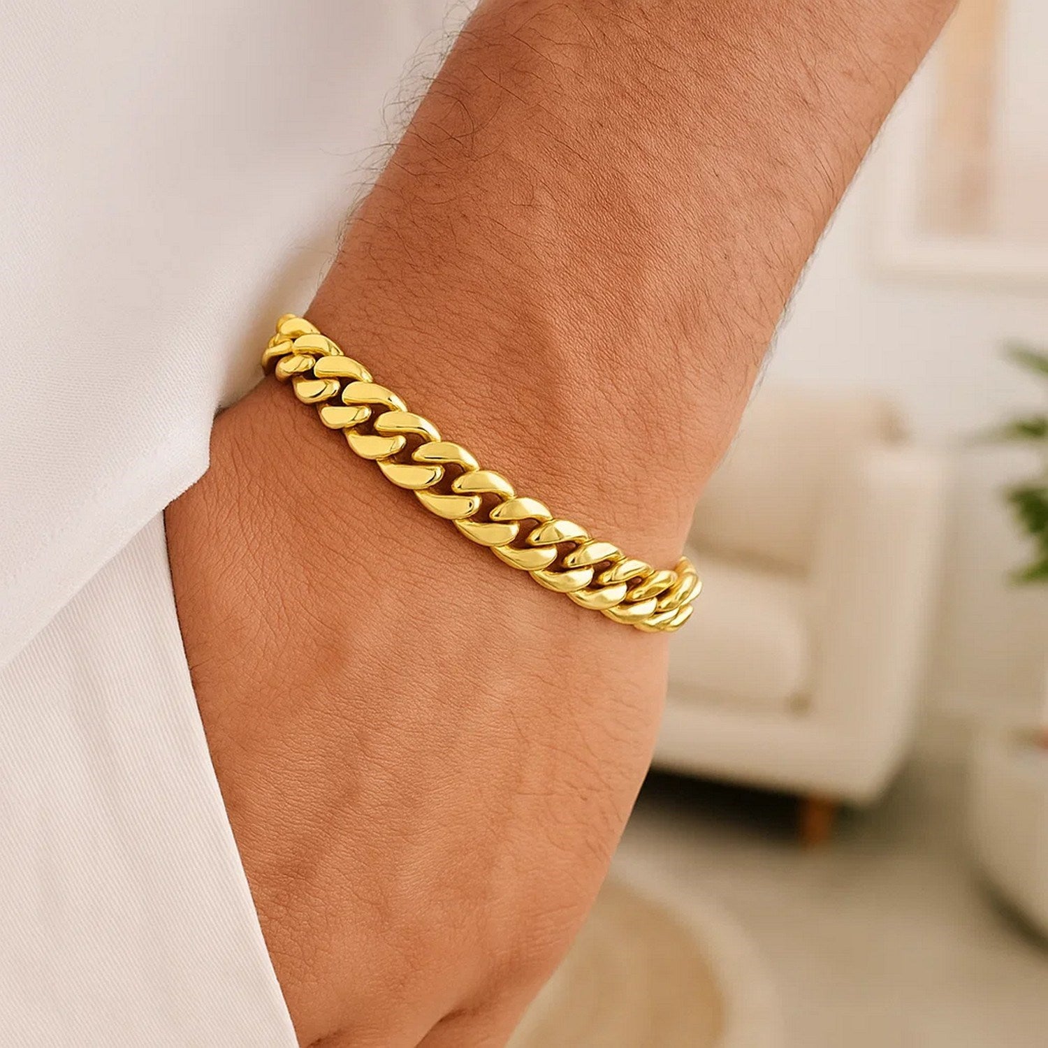14K Yellow Gold Classic Miami Cuban Bracelet (10.10mm) – True Pure Gold
