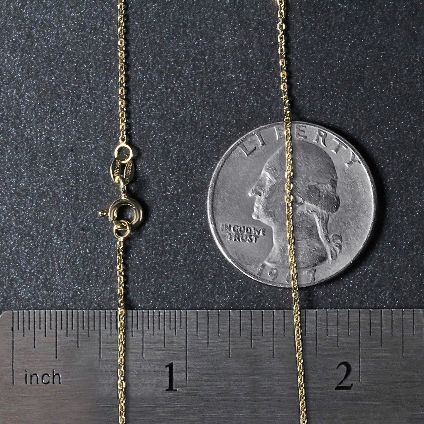 18k Yellow Gold Diamond Cut Cable Link Chain (1.10 mm)