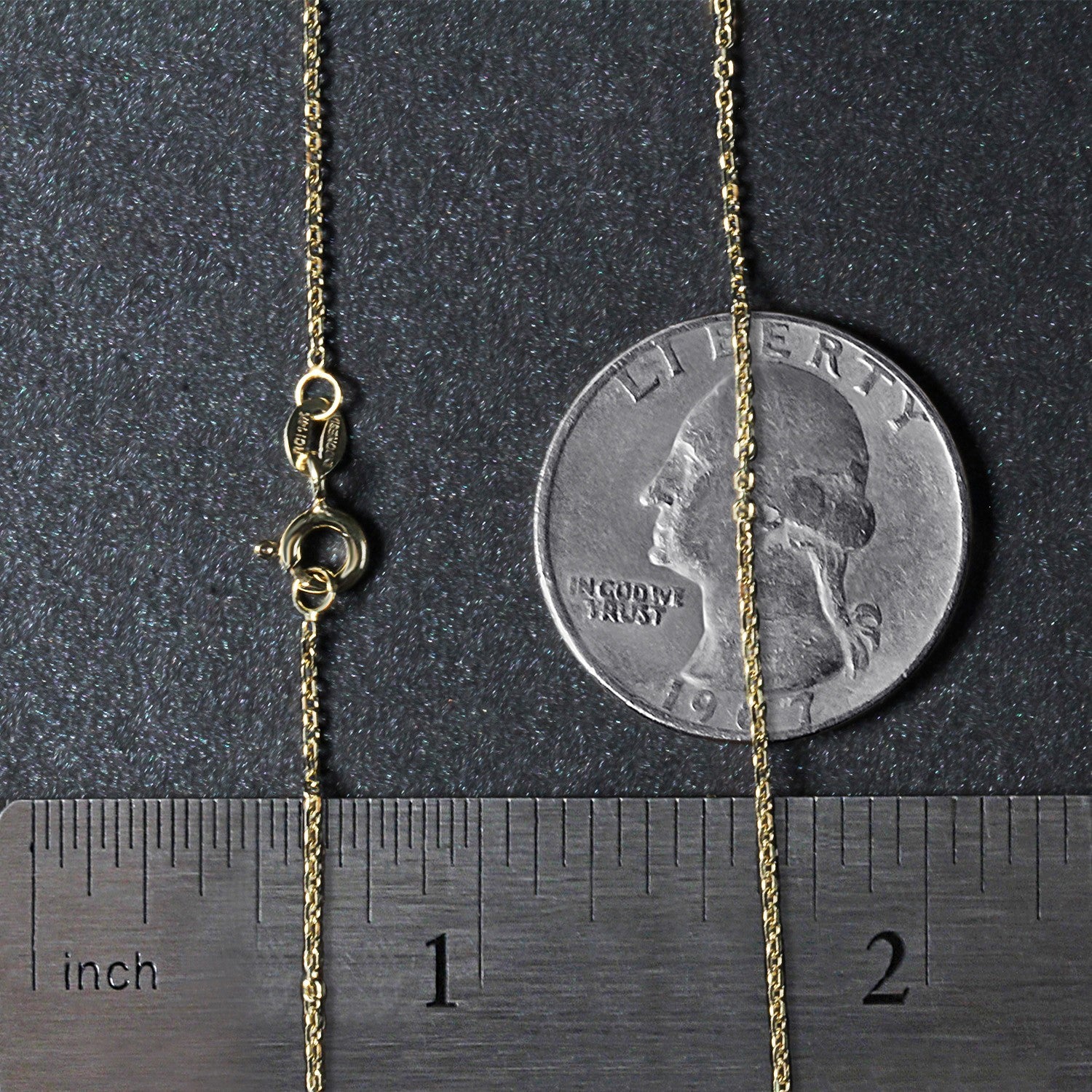 18k Yellow Gold Diamond Cut Cable Link Chain (1.10 mm)