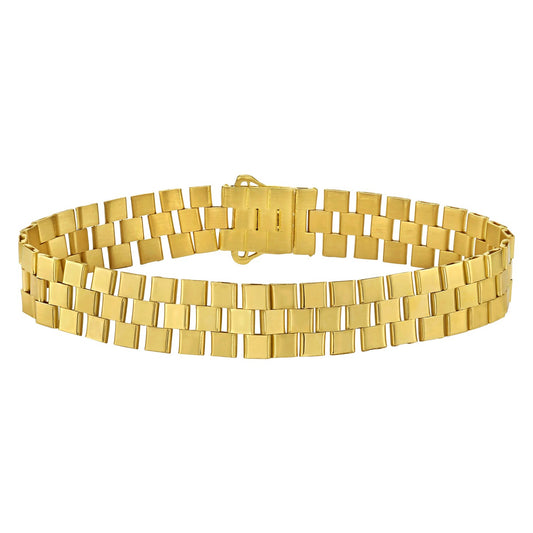 14K Yellow Gold Small Cobblestone Link Bracelet (10.00 mm)