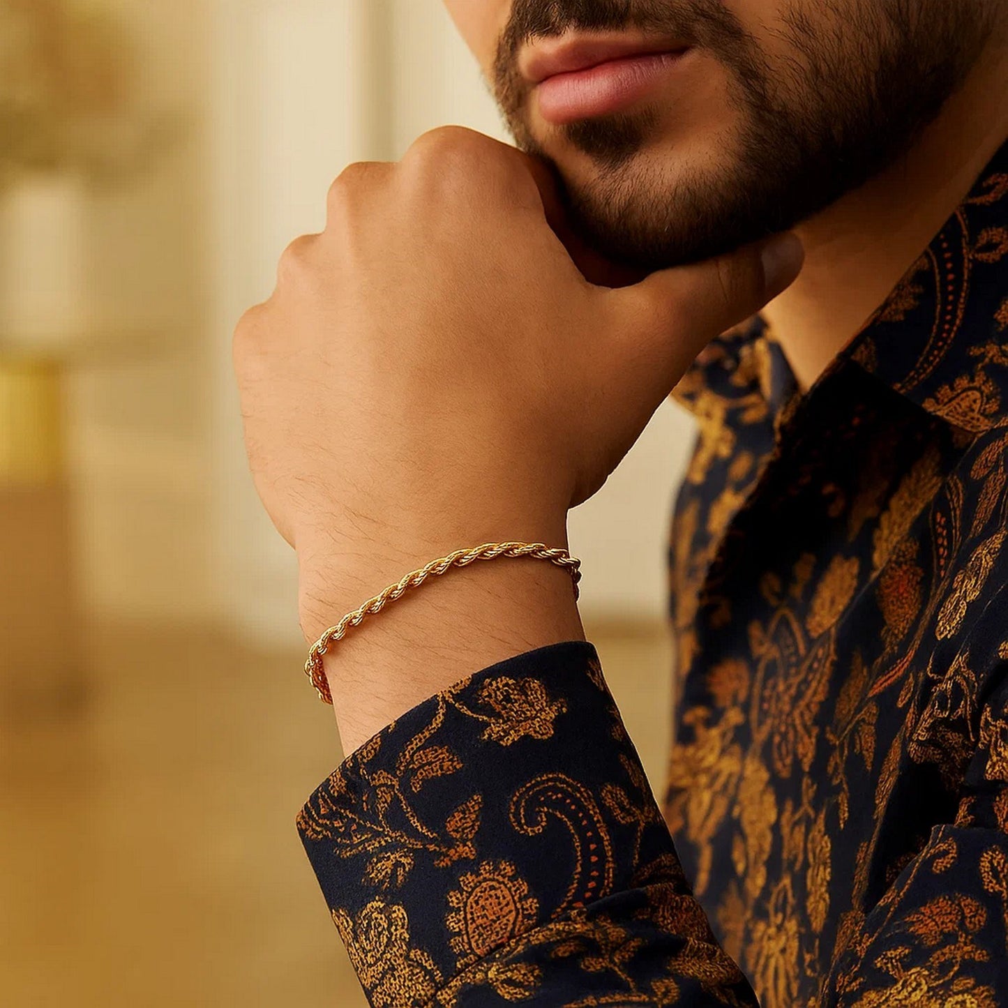 10K Yellow Gold Lite Rope Chain Bracelet (3.20mm)