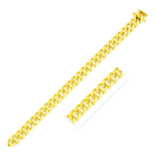 10K Yellow Gold Classic Solid Miami Cuban Chain Necklace (7.10mm) – True Pure Gold