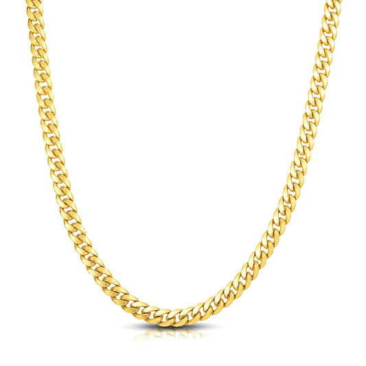 10K Yellow Gold Classic Solid Miami Cuban Chain Necklace (7.10mm) – True Pure Gold